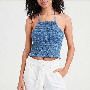 AE Denim Halter Top